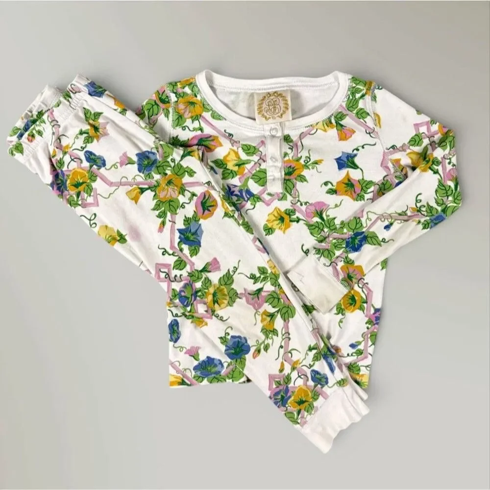 The Beaufort Bonnet Company Floral Pajama Set Pima Cotton PJ Soft Size 4T
